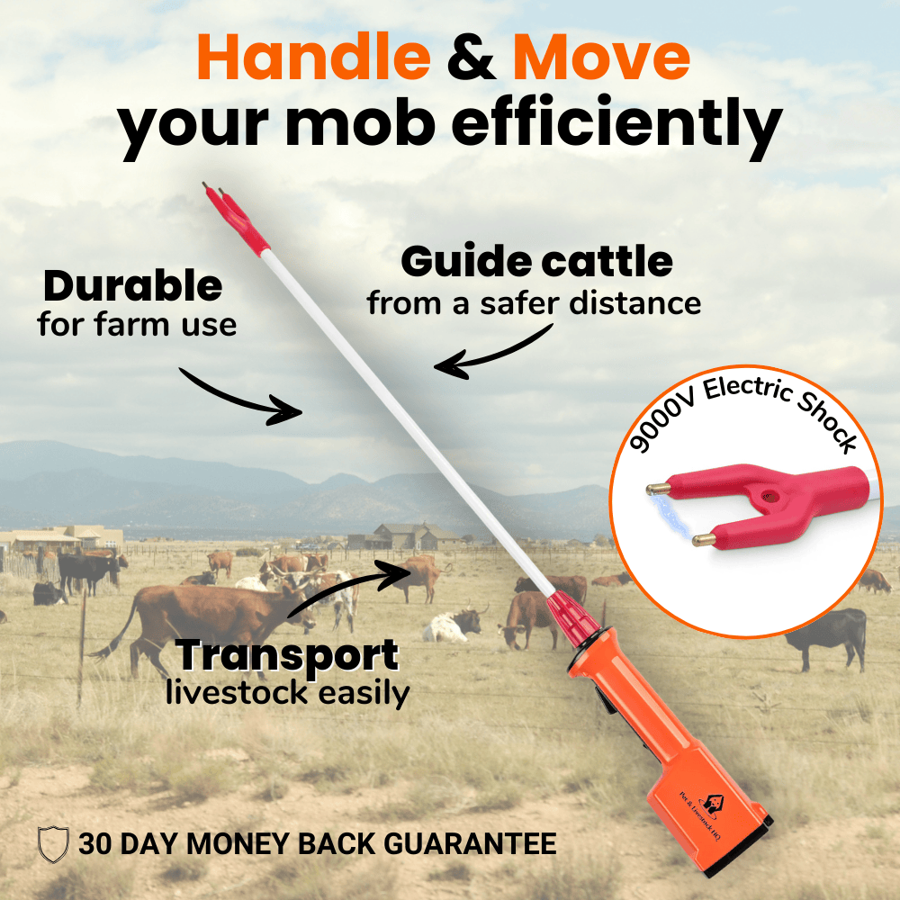 Prodder 9000V Shock Rechargeable Cattle Prodder Prod with 71cm Shaft