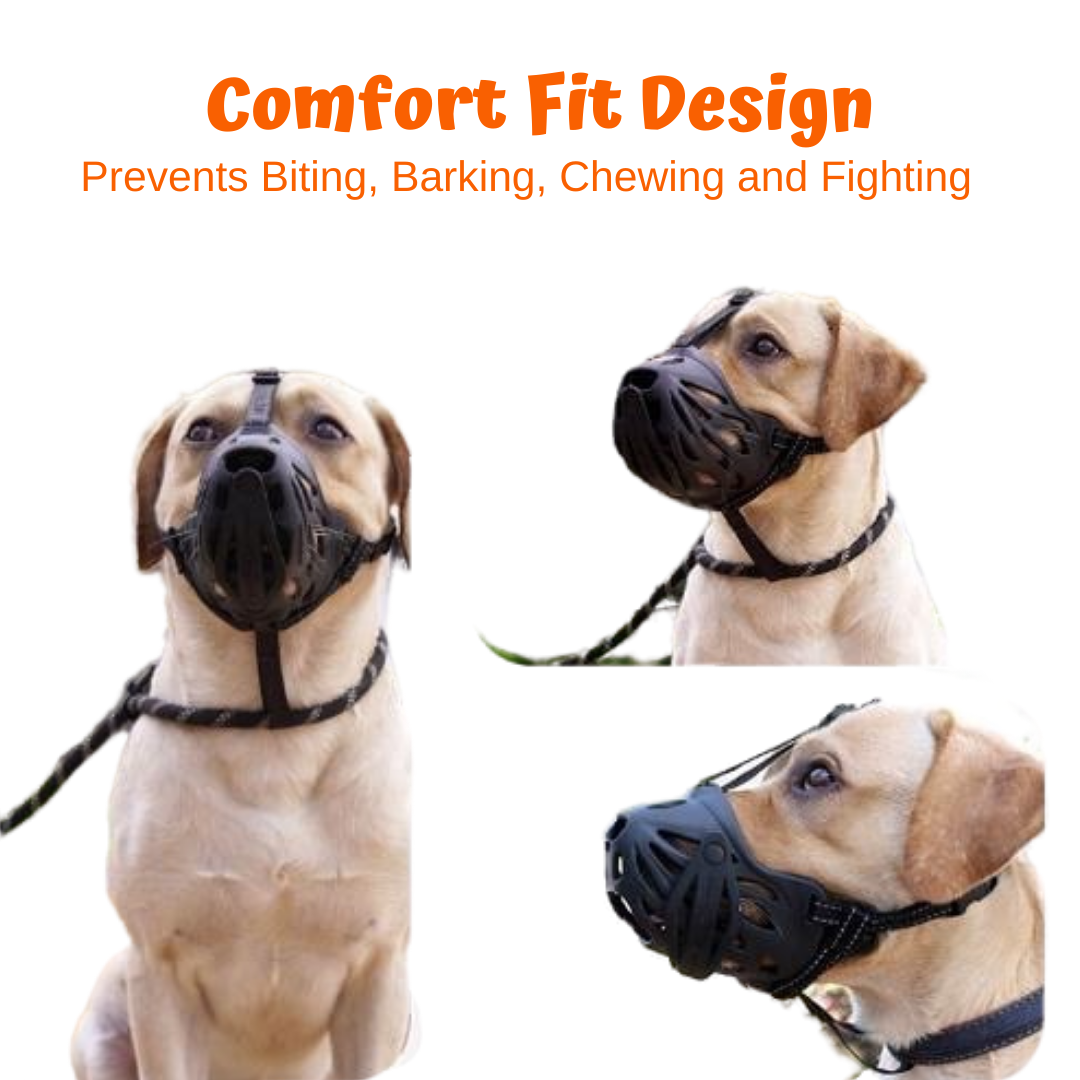 Dog Muzzle Breathable Drink Thru Design Medium Large XL XXL Dogs