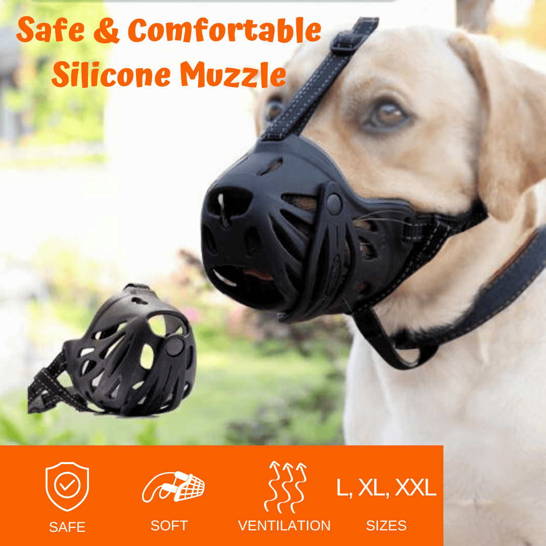 thumbnail image 2 of Mayerzon Basket Dog Muzzle | Breathable Silicone | Anti-Barking & Chewing | Adjustable Straps 2 of 14